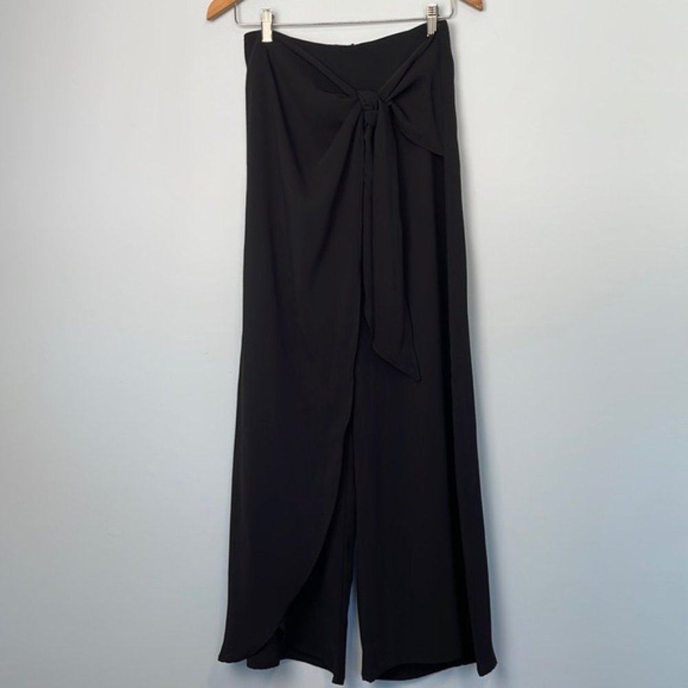 Zara Basic Black Wide-Leg Palazzo Pants Sz Small